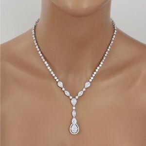 Elegant Silver Necklace with back necklace